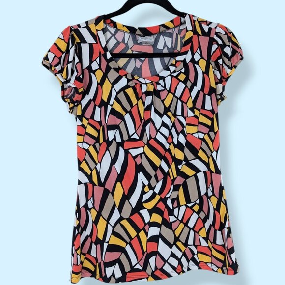 Worthington Colourful Abstract Top - Picture 4 of 6